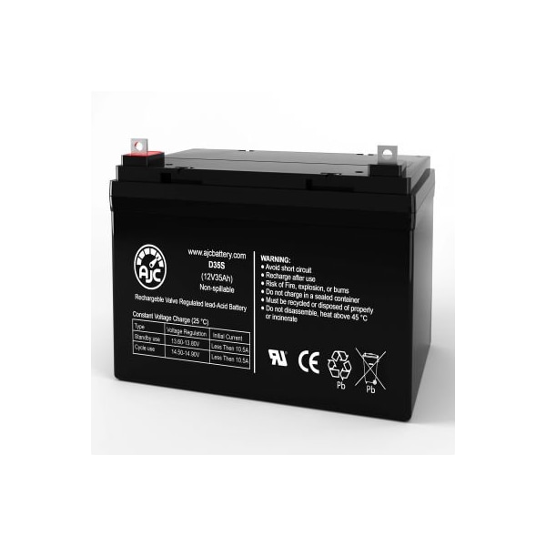 Battery Clerk AJC CompuCaddy FX2-PC ComputerCart Medical Replacement Battery 35Ah, 12V, NB AJC-D35S-J-0-189923 - main